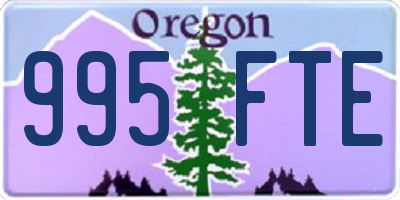 OR license plate 995FTE