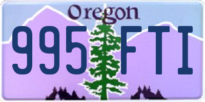 OR license plate 995FTI