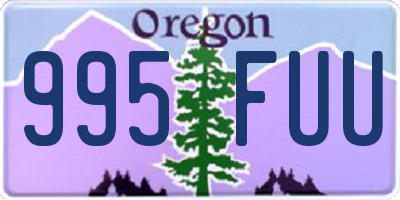 OR license plate 995FUU