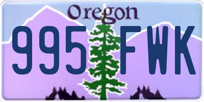 OR license plate 995FWK