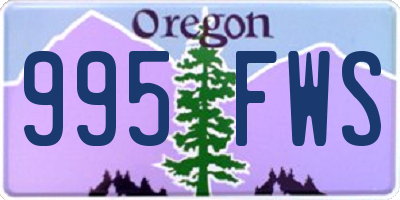 OR license plate 995FWS