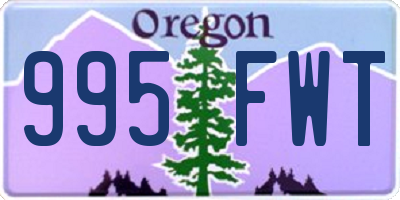 OR license plate 995FWT