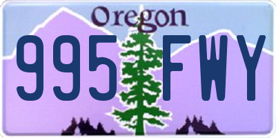 OR license plate 995FWY