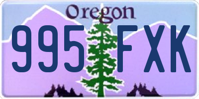 OR license plate 995FXK