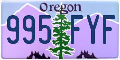 OR license plate 995FYF