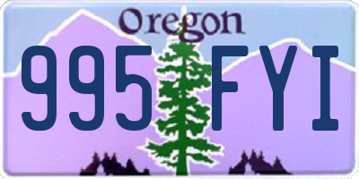 OR license plate 995FYI