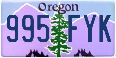 OR license plate 995FYK