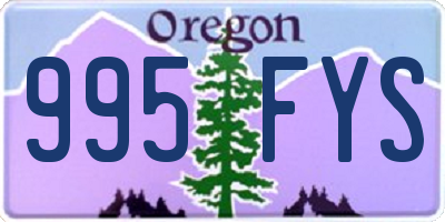 OR license plate 995FYS