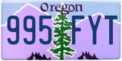 OR license plate 995FYT