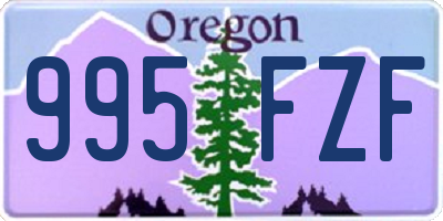 OR license plate 995FZF