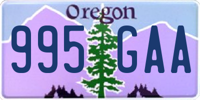 OR license plate 995GAA