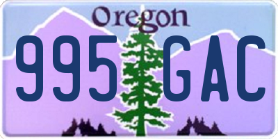 OR license plate 995GAC