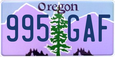 OR license plate 995GAF