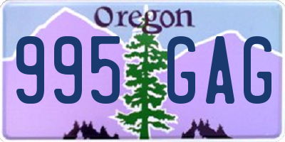 OR license plate 995GAG