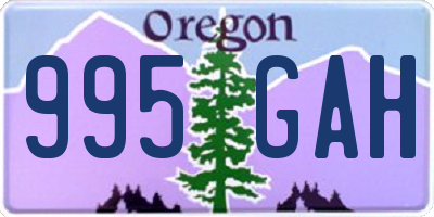 OR license plate 995GAH
