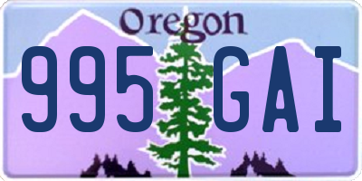 OR license plate 995GAI