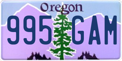 OR license plate 995GAM
