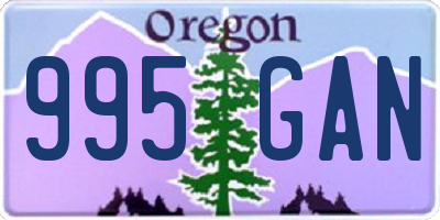 OR license plate 995GAN