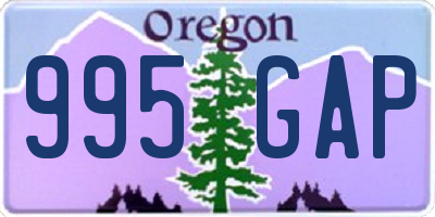 OR license plate 995GAP