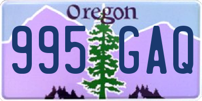 OR license plate 995GAQ