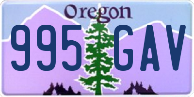 OR license plate 995GAV