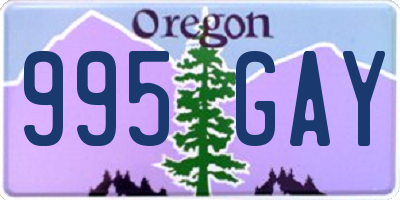 OR license plate 995GAY