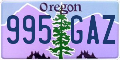 OR license plate 995GAZ