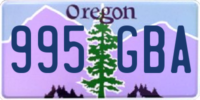 OR license plate 995GBA
