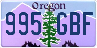 OR license plate 995GBF
