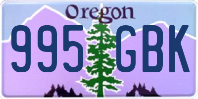 OR license plate 995GBK