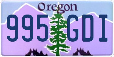 OR license plate 995GDI