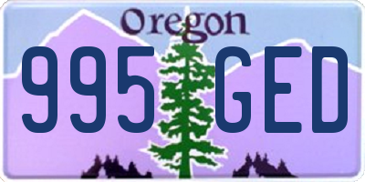 OR license plate 995GED