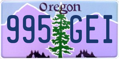 OR license plate 995GEI