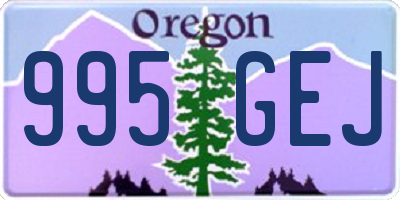 OR license plate 995GEJ