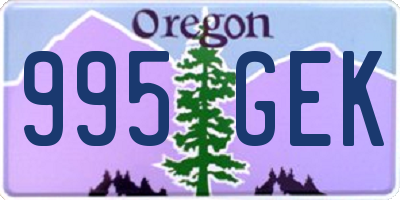 OR license plate 995GEK