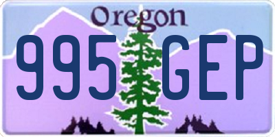 OR license plate 995GEP