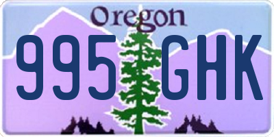 OR license plate 995GHK