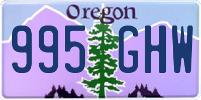 OR license plate 995GHW