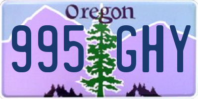 OR license plate 995GHY