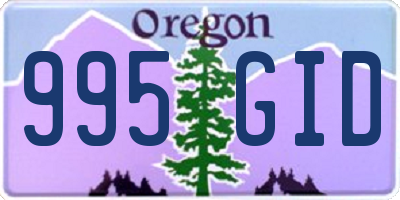 OR license plate 995GID