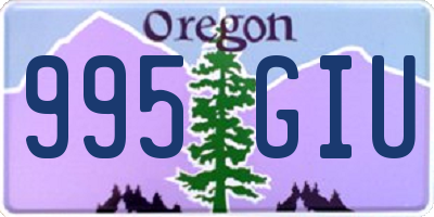 OR license plate 995GIU