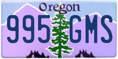 OR license plate 995GMS