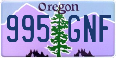 OR license plate 995GNF