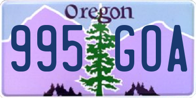 OR license plate 995GOA