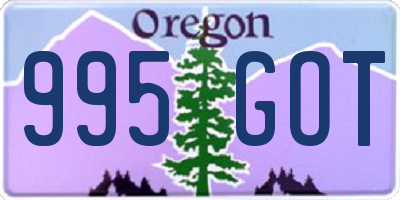 OR license plate 995GOT