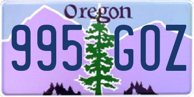 OR license plate 995GOZ