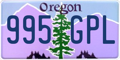 OR license plate 995GPL