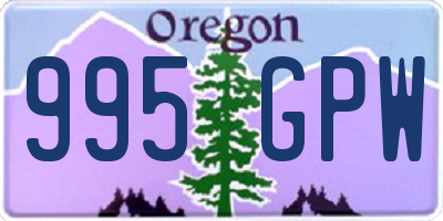 OR license plate 995GPW