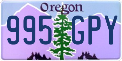 OR license plate 995GPY