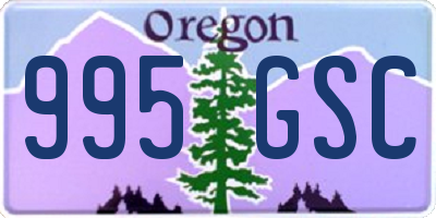 OR license plate 995GSC